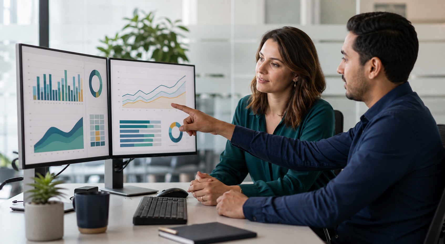 Medical billing specialists reviewing revenue performance